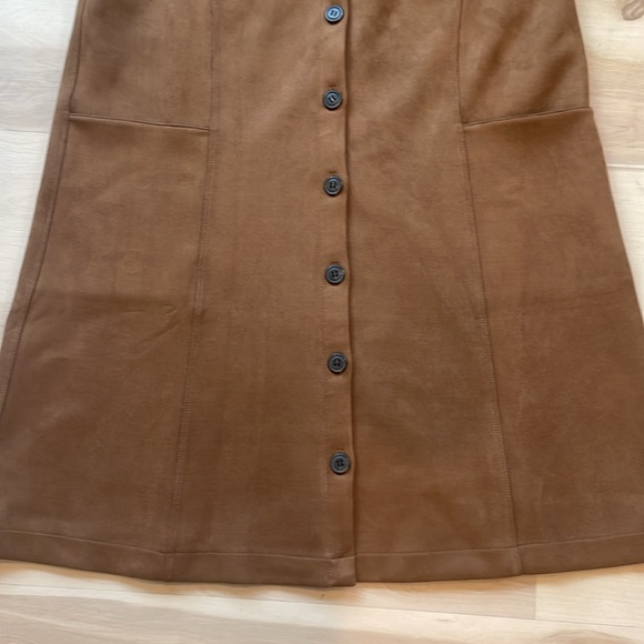 Loft Faux vegan Suede Button Pocket Dress size medium - Picture 5 of 8